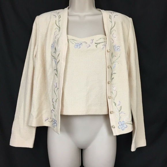 SOLD St. John Evening 6 Skirt Suit 3-Pc Crystal - Picture 2 of 8